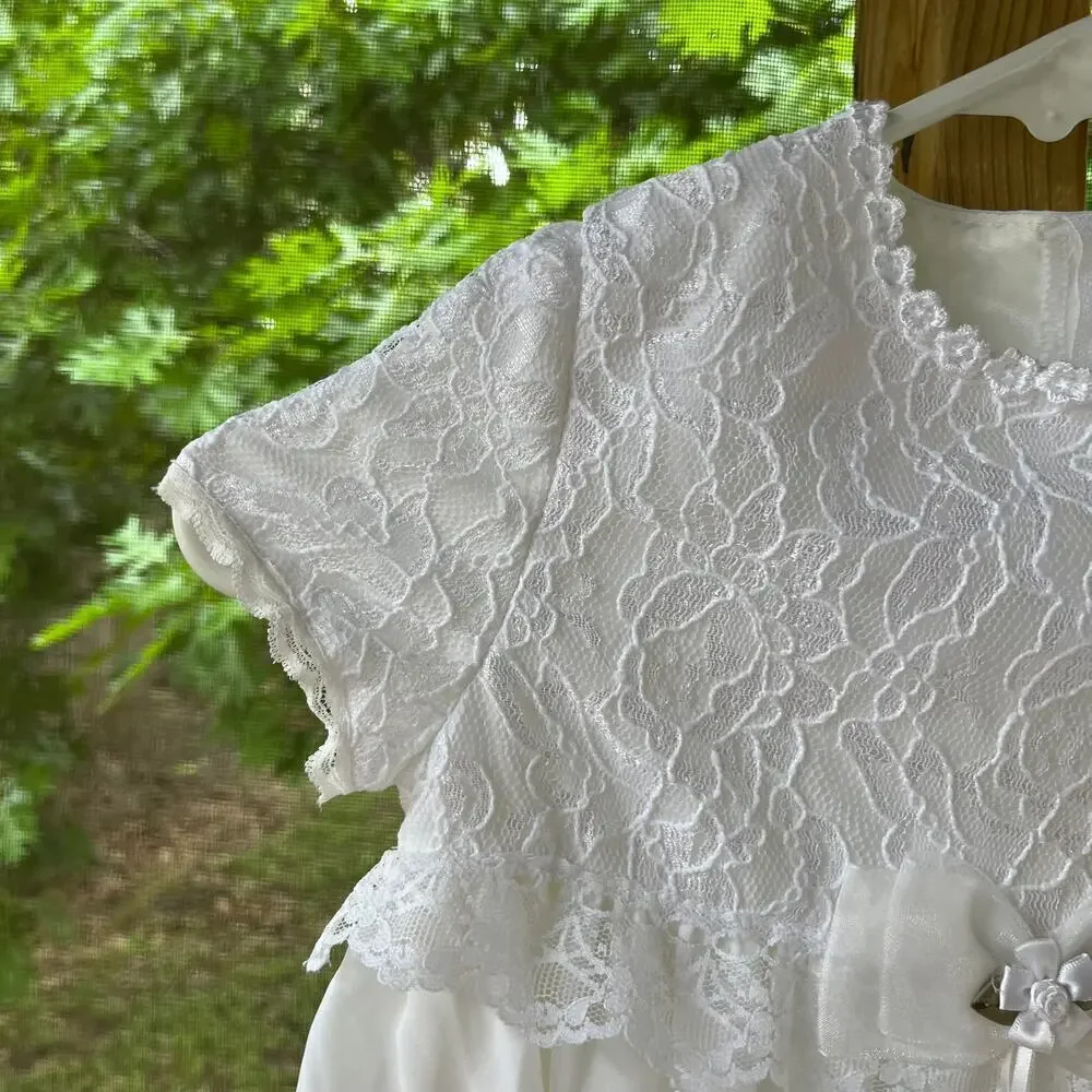 Jessica McClintock Vintage Girl's White Formal Dress Size 6